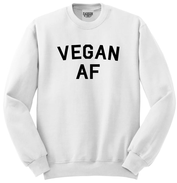 Vegan AF Vegetarian White Crewneck Sweatshirt
