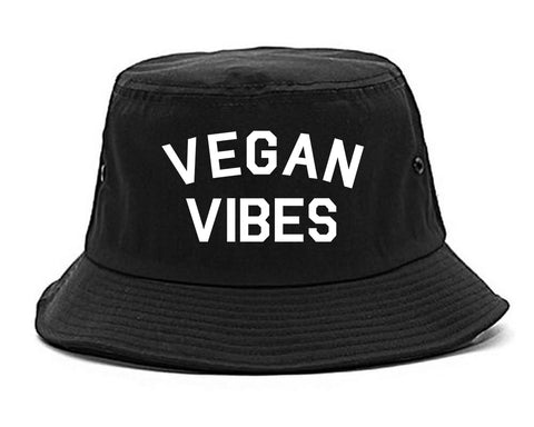 Vegan Vibes Vegetarian black Bucket Hat