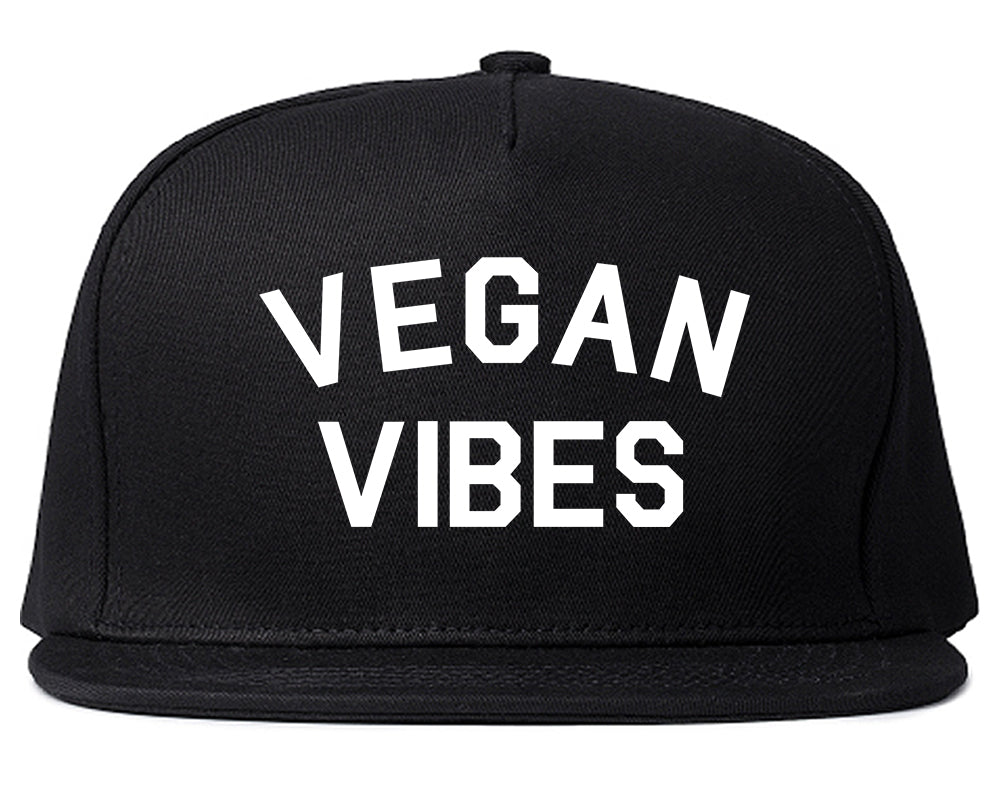 Vegan Vibes Vegetarian Black Snapback Hat