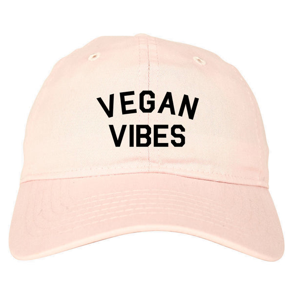 Vegan Vibes Vegetarian pink dad hat