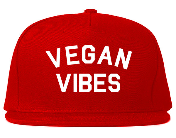 Vegan Vibes Vegetarian Red Snapback Hat