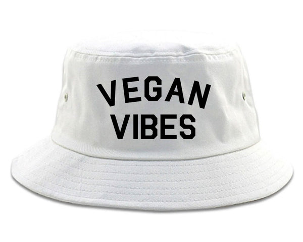 Vegan Vibes Vegetarian white Bucket Hat