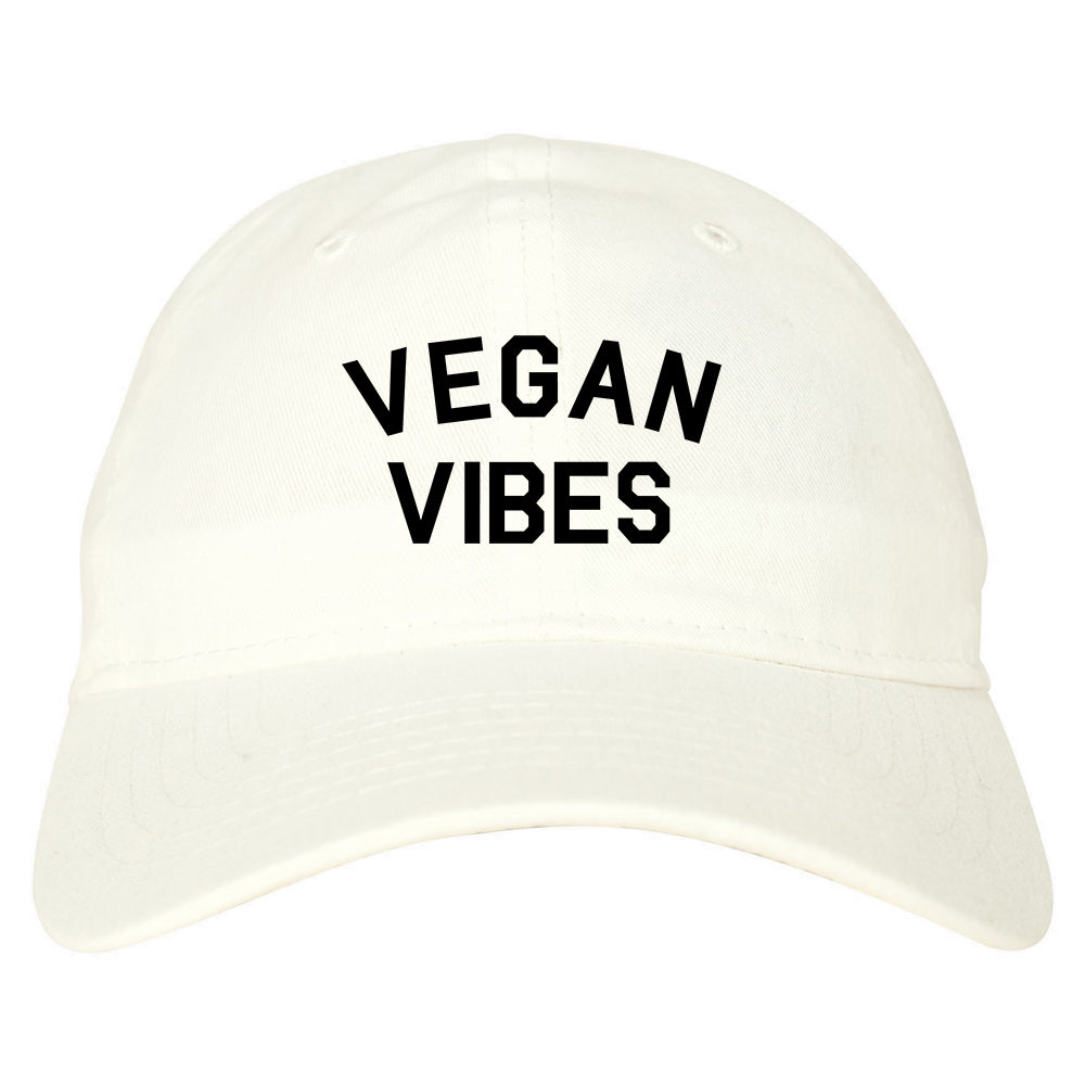 Vegan Vibes Vegetarian white dad hat