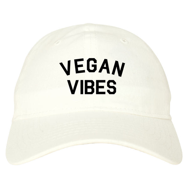 Vegan Vibes Vegetarian white dad hat