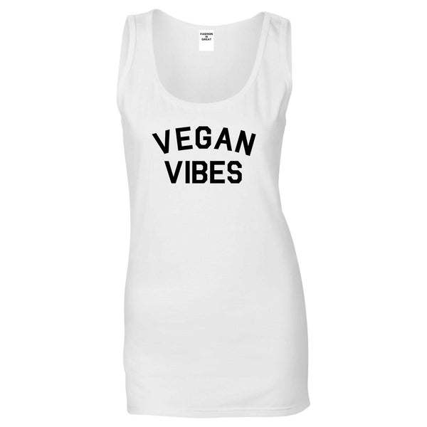 Vegan Vibes Vegetarian White Womens Tank Top