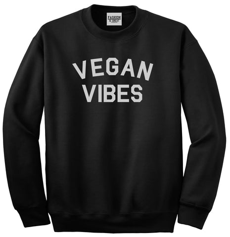 Vegan Vibes Vegetarian Black Womens Crewneck Sweatshirt