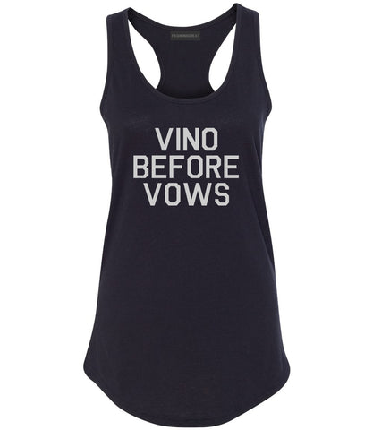Vino Before Vows Wine Wedding Party Black Racerback Tank Top