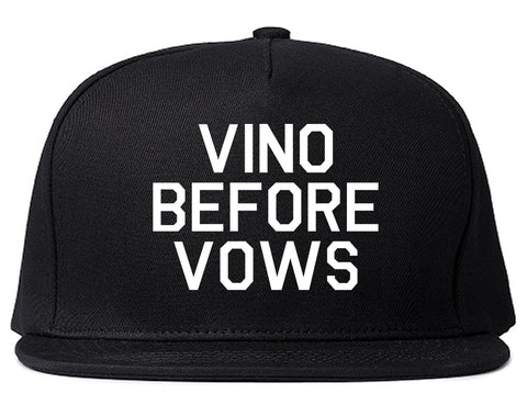 Vino Before Vows Wine Wedding Party Black Snapback Hat