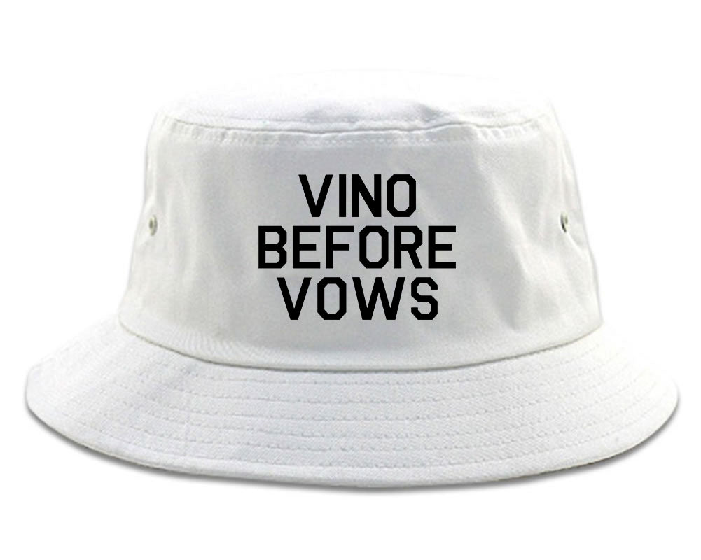 Vino Before Vows Wine Wedding Party White Bucket Hat