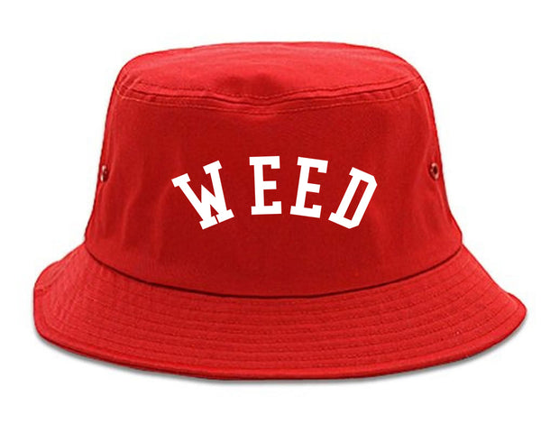 WEED Curved College Weed Bucket Hat Red