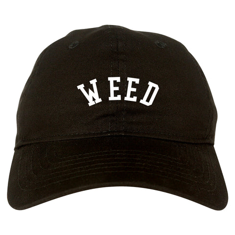 WEED Curved College Weed Dad Hat Black