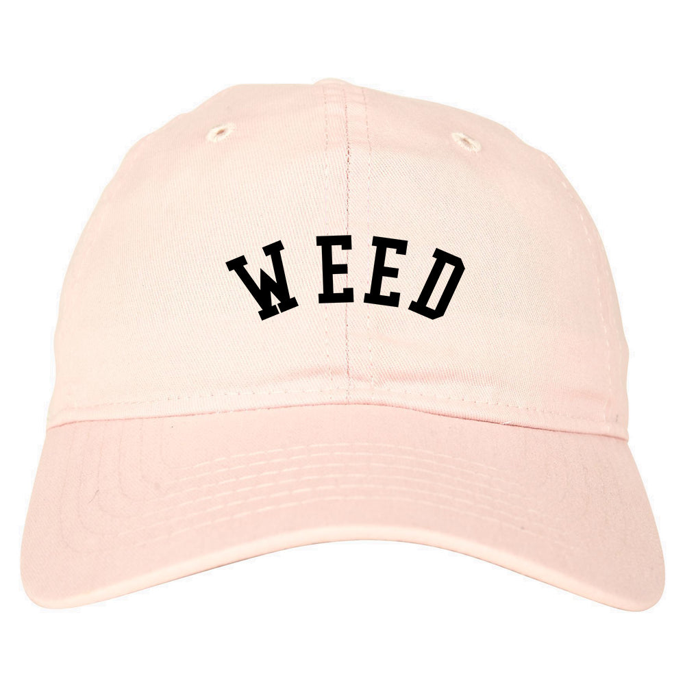 WEED Curved College Weed Dad Hat Pink