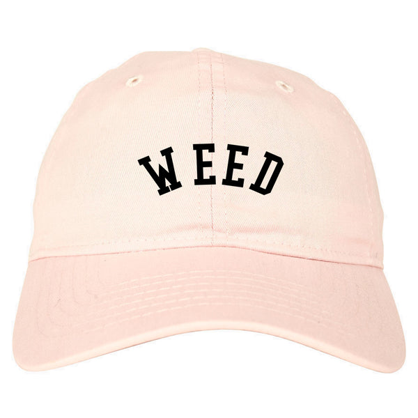 WEED Curved College Weed Dad Hat Pink