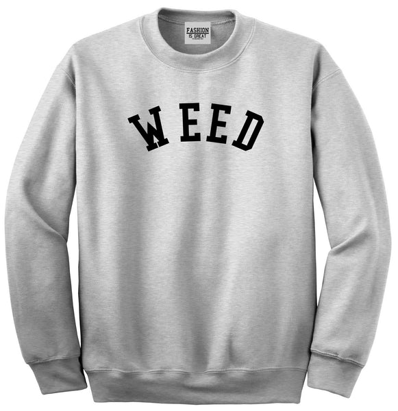 WEED Curved College Weed Unisex Crewneck Sweatshirt Grey
