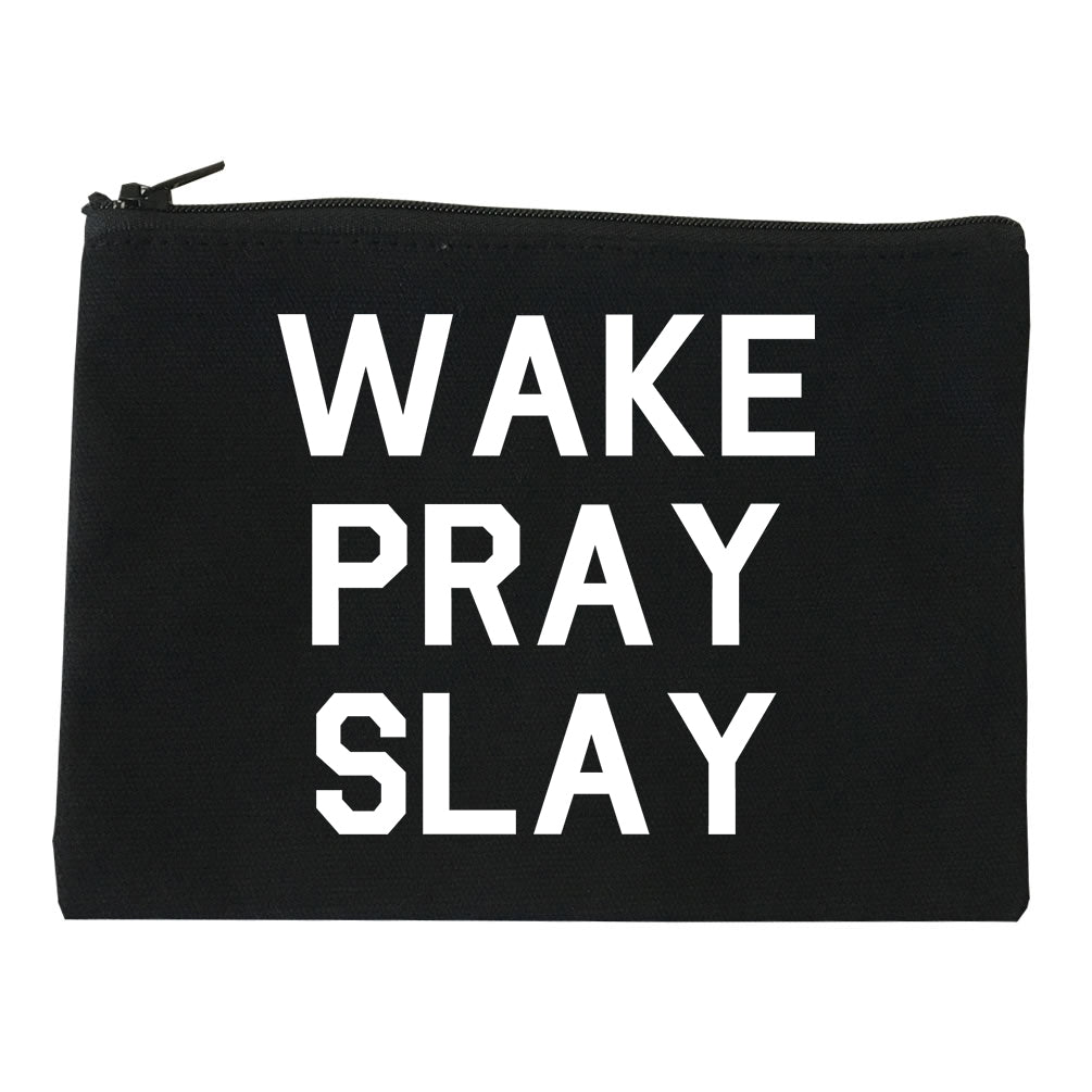 Wake Pray Slay Black Makeup Bag