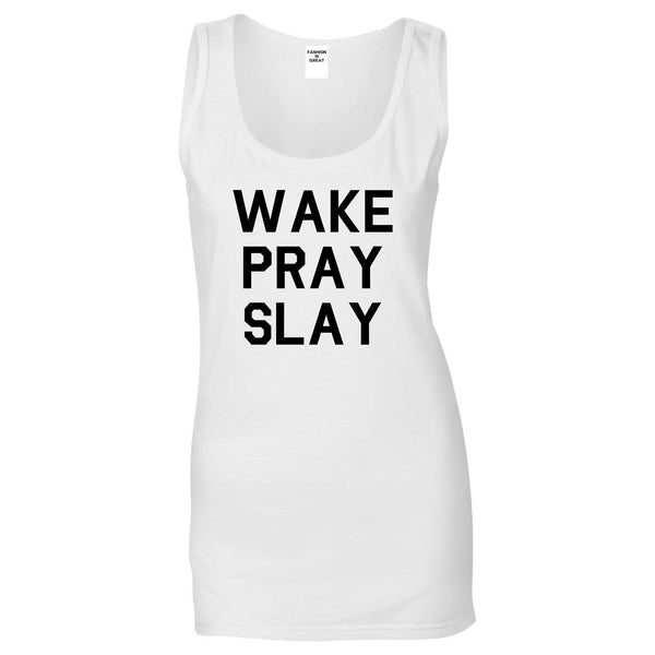 Wake Pray Slay White Tank Top