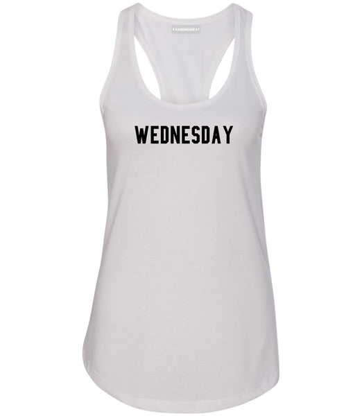 Wednesday Days Of The Week White Womens Racerback Tank Top