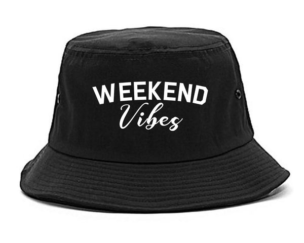 Weekend Vibes Party Black Bucket Hat