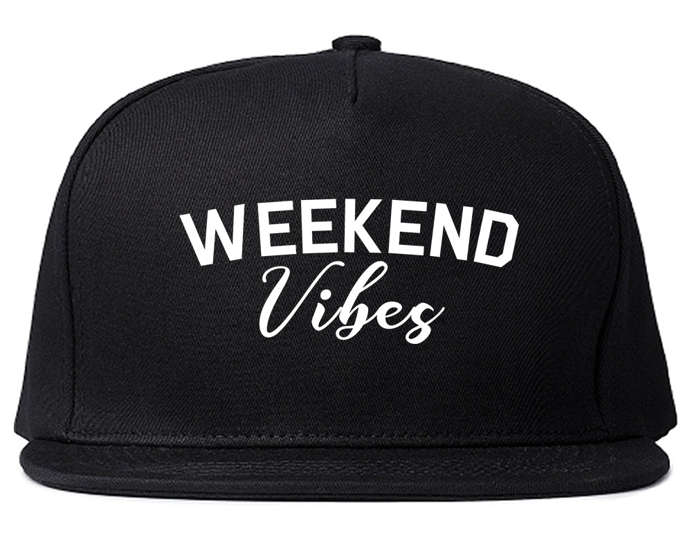 Weekend Vibes Party Black Snapback Hat