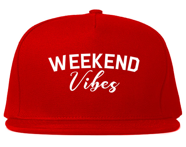 Weekend Vibes Party Red Snapback Hat