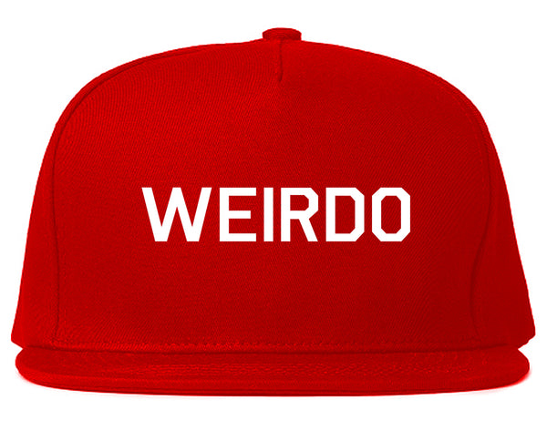 Weirdo Funny Geeky Snapback Hat Red
