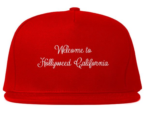 Welcome To Hollyweed California Snapback Hat Red