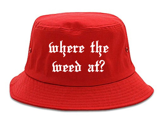 Where The Weed At Red Bucket Hat