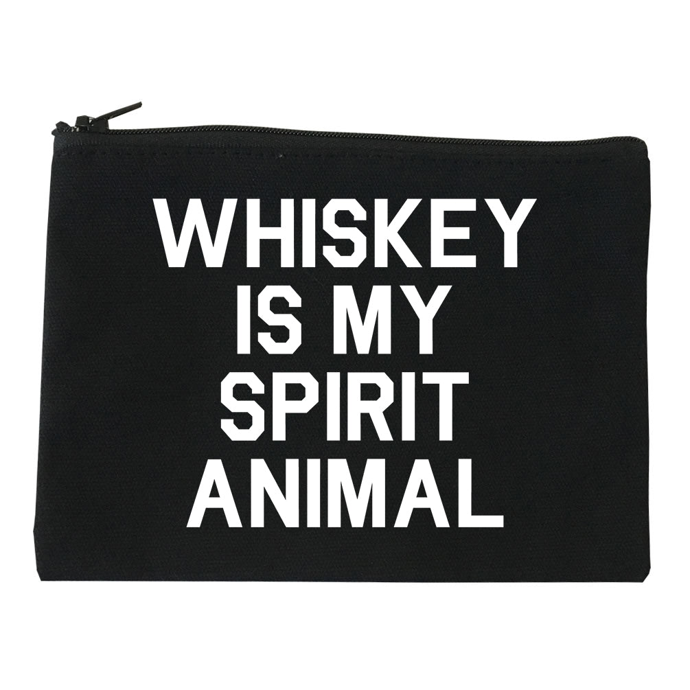 Whiskey Is My Spirit Animal Black Makeup Bag