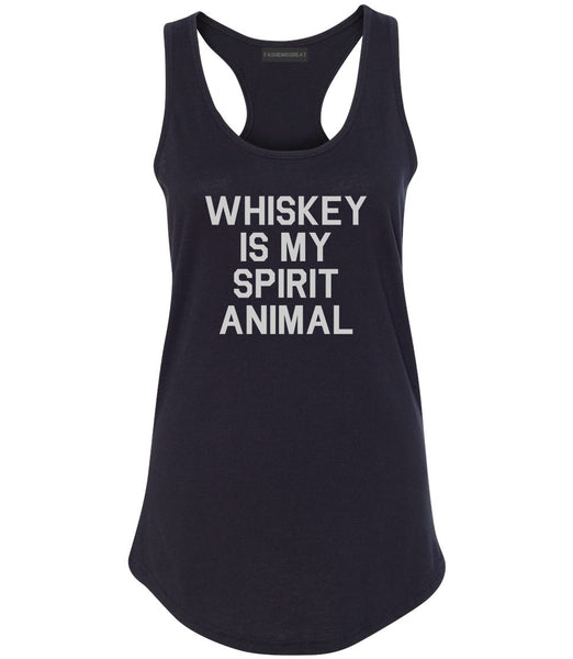Whiskey Is My Spirit Animal Black Racerback Tank Top