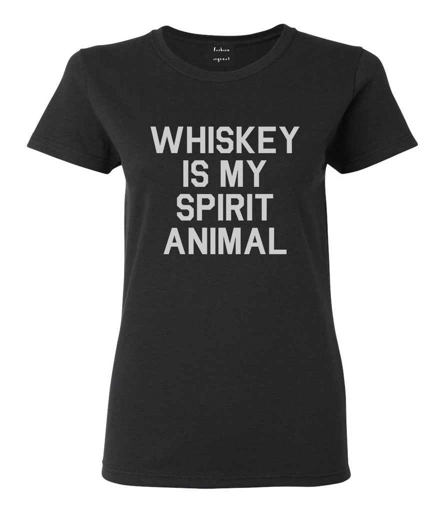 Whiskey Is My Spirit Animal Black T-Shirt