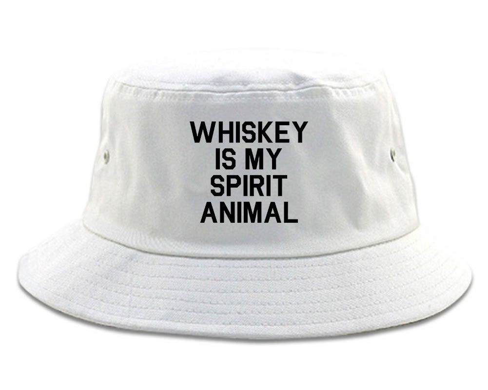 Whiskey Is My Spirit Animal White Bucket Hat