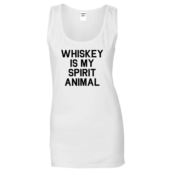 Whiskey Is My Spirit Animal White Tank Top