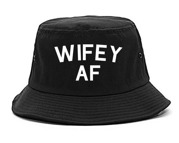 Wifey AF Wife Wedding Black Bucket Hat