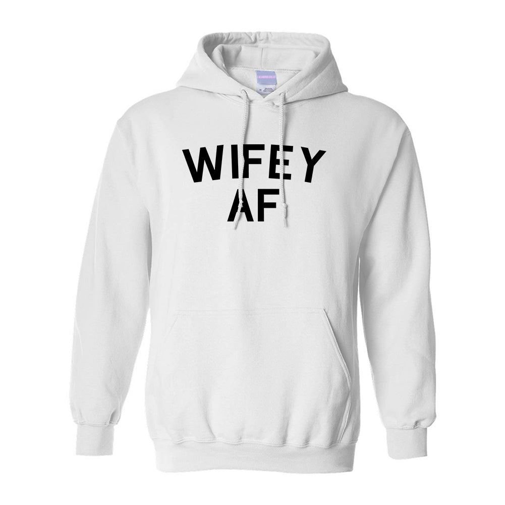 Wifey AF Wife Wedding White Pullover Hoodie