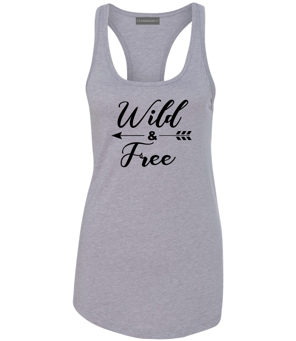Wild And Free Arrow Grey Womens Racerback Tank Top