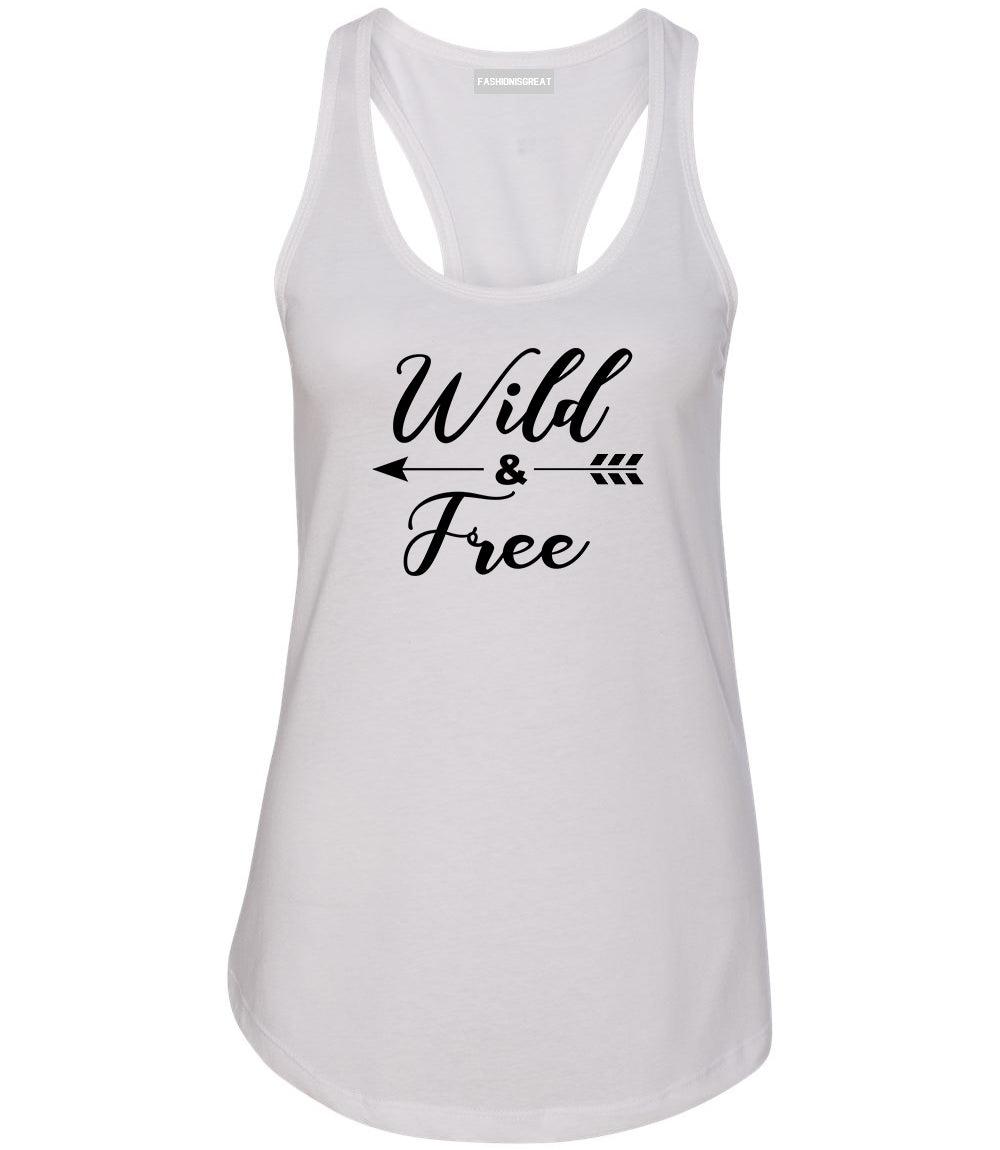 Wild And Free Arrow White Womens Racerback Tank Top