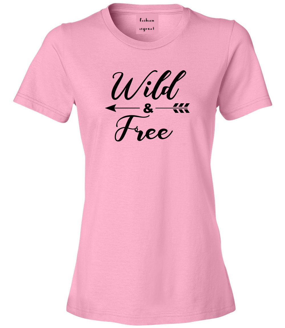 Wild And Free Arrow Pink Womens T-Shirt