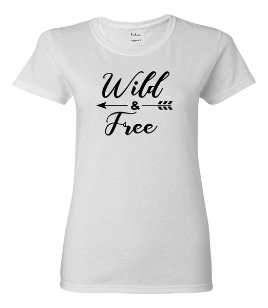 Wild And Free Arrow White Womens T-Shirt