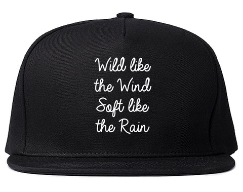 Wild Like Wind Spirit Hippie Vibes Black Snapback Hat