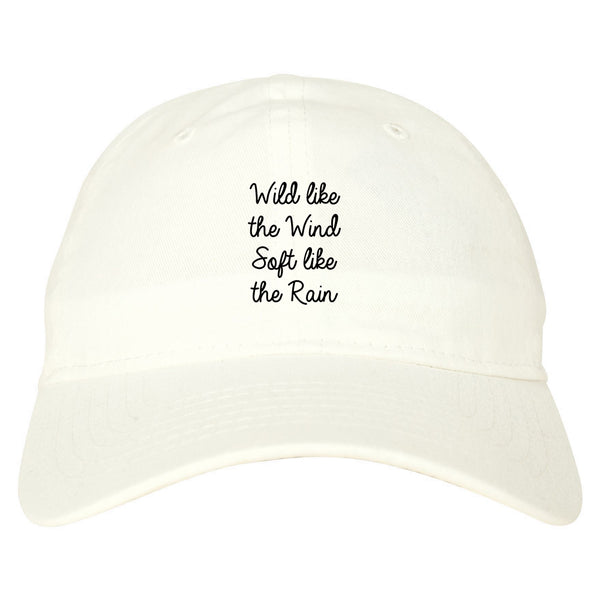 Wild Like Wind Spirit Hippie Vibes white dad hat
