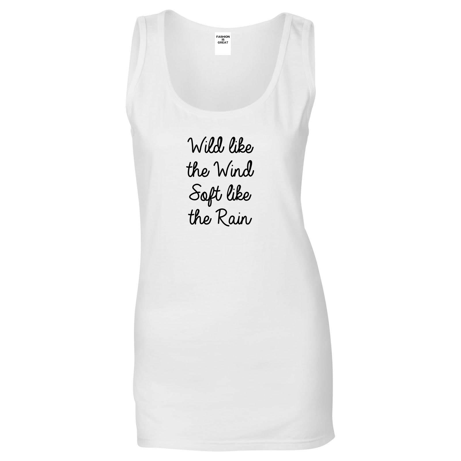 Wild Like Wind Spirit Hippie Vibes White Womens Tank Top