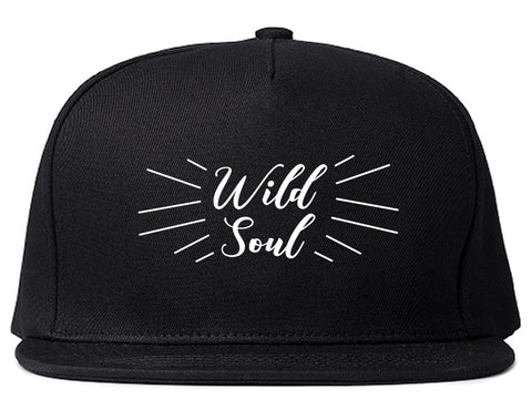 Wild Soul Quote Black Snapback Hat