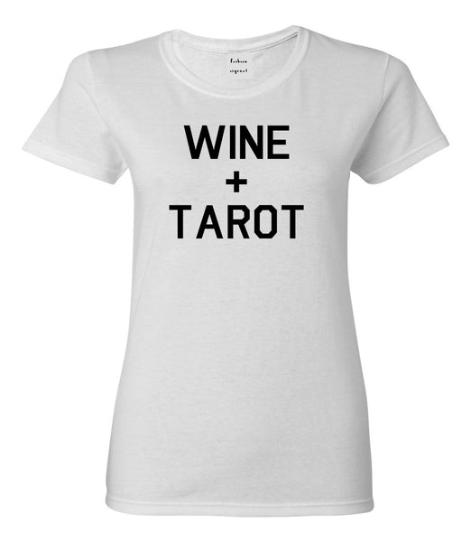 Wine And Tarot Cards White Womens T-Shirt