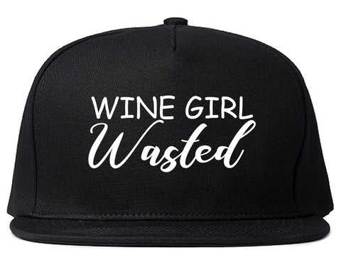 Wine Girl Wasted Funny Bachelorette Bridesmaid Black Snapback Hat