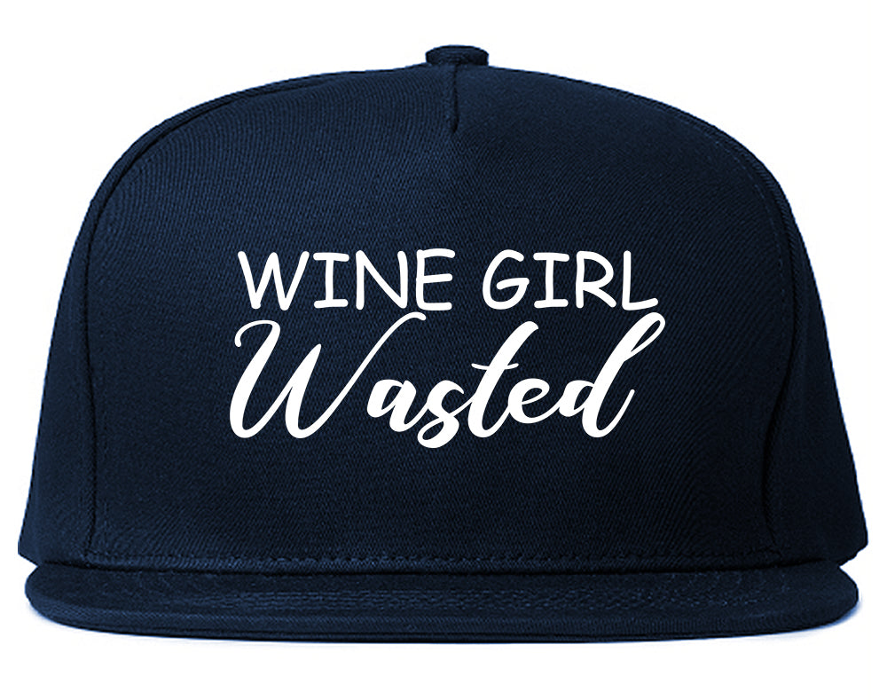 Wine Girl Wasted Funny Bachelorette Bridesmaid Blue Snapback Hat