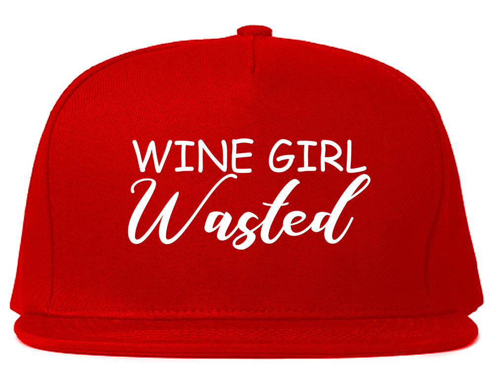 Wine Girl Wasted Funny Bachelorette Bridesmaid Red Snapback Hat