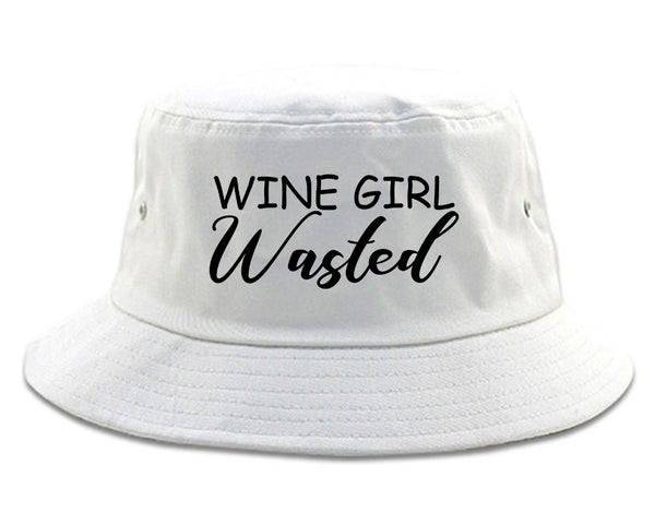 Wine Girl Wasted Funny Bachelorette Bridesmaid White Bucket Hat