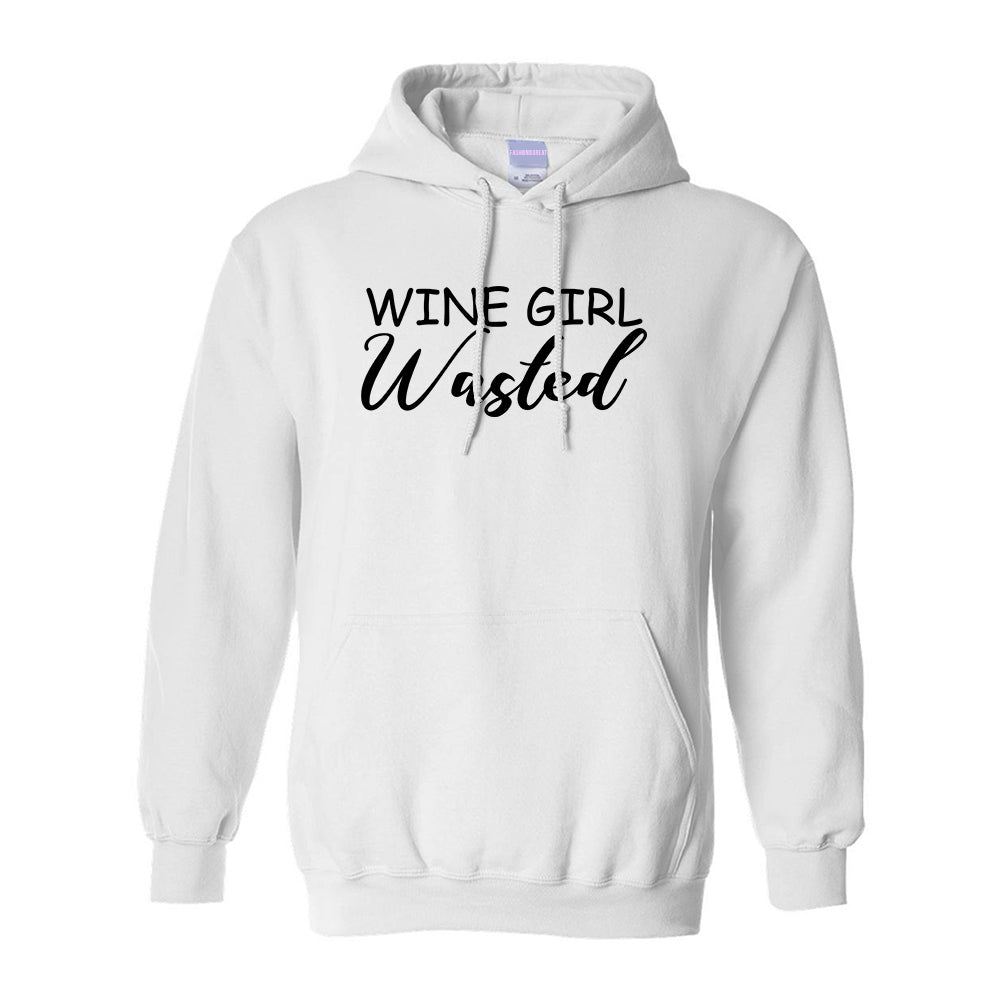 Wine Girl Wasted Funny Bachelorette Bridesmaid White Pullover Hoodie