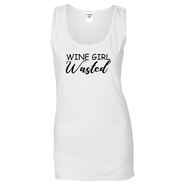 Wine Girl Wasted Funny Bachelorette Bridesmaid White Tank Top