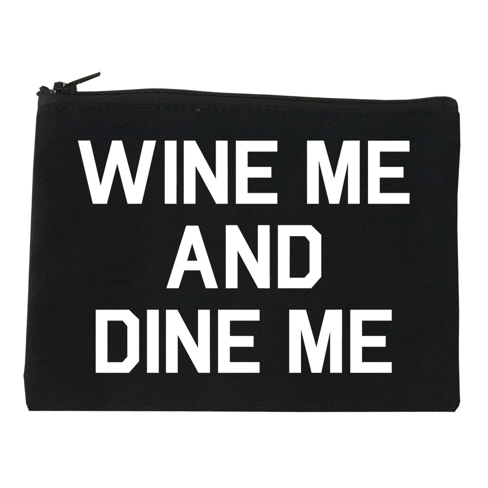 Wine Me And Dine Me Black Makeup Bag